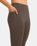 Fleece Lined No Front Seam 26.5" Thermal Leggings w/ Pockets