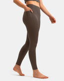 Fleece Lined No Front Seam 26.5" Thermal Leggings w/ Pockets