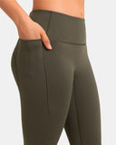 Fleece Lined No Front Seam 26.5" Thermal Leggings w/ Pockets