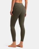 Fleece Lined No Front Seam 26.5" Thermal Leggings w/ Pockets