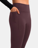 Fleece Lined No Front Seam 26.5" Thermal Leggings w/ Pockets
