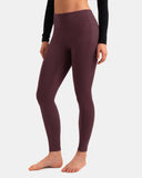 Fleece Lined No Front Seam 26.5" Thermal Leggings w/ Pockets