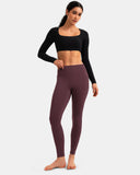 Fleece Lined No Front Seam 26.5" Thermal Leggings w/ Pockets