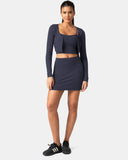 Dreamlux High Waisted Seamless Work Skirt w/ Built-in Shorts & Pockets
