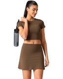 Dreamlux High Waisted Seamless Work Skirt w/ Built-in Shorts & Pockets
