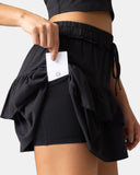 Sorona 3-Layer Ruffle Skirt w/ Built-In Anti-Exposure Short