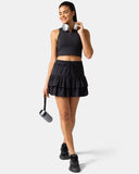 Sorona 3-Layer Ruffle Skirt w/ Built-In Anti-Exposure Short
