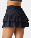 Sorona 3-Layer Ruffle Skirt w/ Built-In Anti-Exposure Short