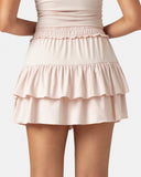 Sorona 3-Layer Ruffle Skirt w/ Built-In Anti-Exposure Short