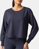 Sorona Oversized Long Sleeve Top w/ Twisted Open Back