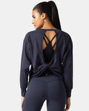 Sorona Oversized Long Sleeve Top w/ Twisted Open Back