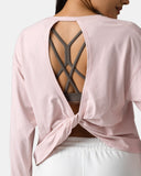 Sorona Oversized Long Sleeve Top w/ Twisted Open Back