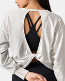 Sorona Oversized Long Sleeve Top w/ Twisted Open Back