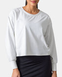 Sorona Oversized Long Sleeve Top w/ Twisted Open Back