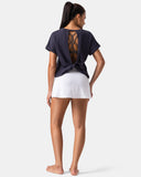 Sorona Batwing Sleeve Twist-Back Relaxed Fit Top