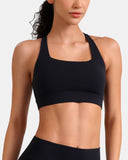 Dreamlux® Square Neck Cross-Back Sports Bra