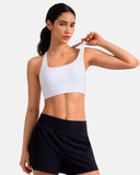 Dreamlux® Square Neck Cross-Back Sports Bra