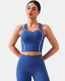 Dreamlux Cropped Racerback Tank Top w/ Contrast Stripes