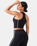 Dreamlux Cropped Racerback Tank Top w/ Contrast Stripes