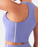 Dreamlux Cropped Racerback Tank Top w/ Contrast Stripes