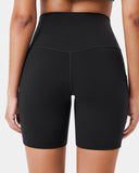 Essential High Waisted No-Roll 6" Sports Shorts w/ Pockets