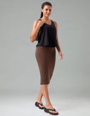 Dreamlux High-Rise Slim-Fit Midi Work Skirt
