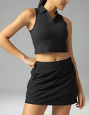 Sorona Sleeveless Crop Polo Tank – Slim-Fit