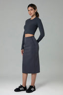 Velvra Modal Streamline Midi Skirt w/ Pockets