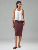 Dreamlux High-Rise Slim-Fit Midi Work Skirt