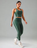 Dreamlux High Waisted No Front Seam 25" Yoga Legging w/ Contrast Trim