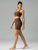 Dreamlux High Waisted No Front Seam 6" Biker Shorts w/ Pockets