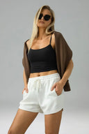 Shorts lounge de modal con cordón y bolsillos