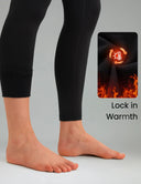 Fleece Lined No Front Seam 26.5" Thermal Leggings w/ Pockets