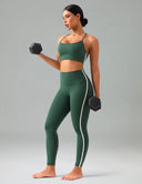 Dreamlux High Waisted No Front Seam 25" Yoga Legging w/ Contrast Trim