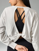 Sorona Oversized Long Sleeve Top w/ Twisted Open Back