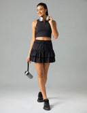 Sorona 3-Layer Ruffle Skirt w/ Built-In Anti-Exposure Short
