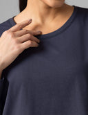 Sorona Oversized Long Sleeve Top w/ Twisted Open Back