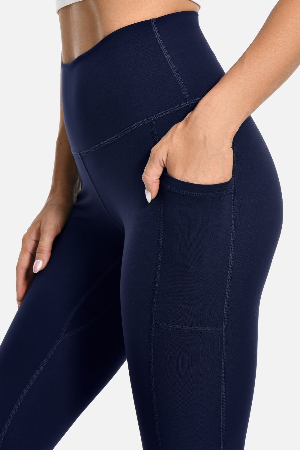Buy Styli Wrap Over Waistband Pocket Detail Active Flare Leggings online