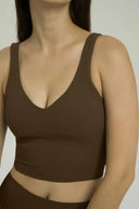Camiseta sin mangas corta con cuello en V acanalado Dreamlux 