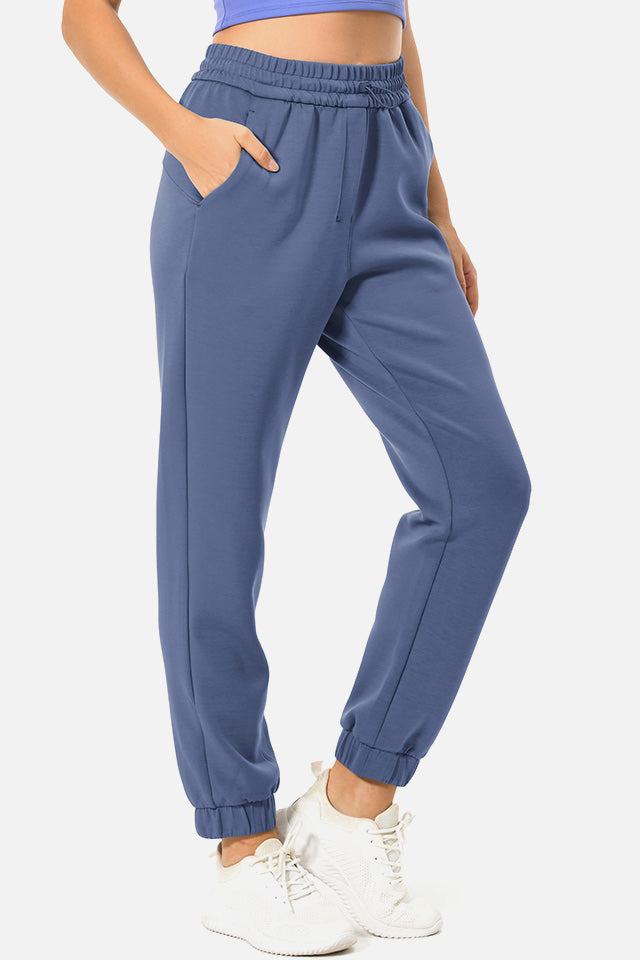 Women's Lounge Sweatpants Bandage Pants 7/8 Casual Joggers Stretch Solid  Pants