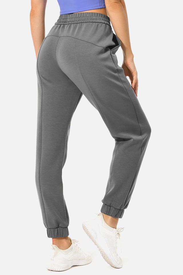 Women's Lounge Sweatpants Bandage Pants 7/8 Casual Joggers Stretch Solid  Pants
