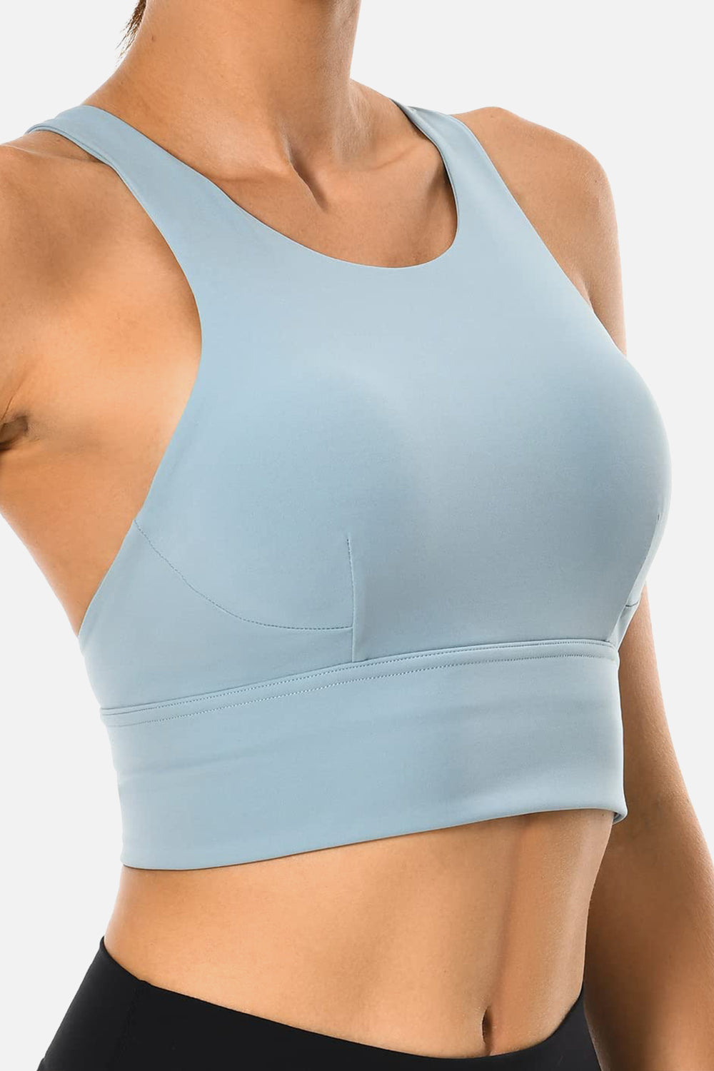 Longline Sports Bra for Women with Removable Pads Medium Support