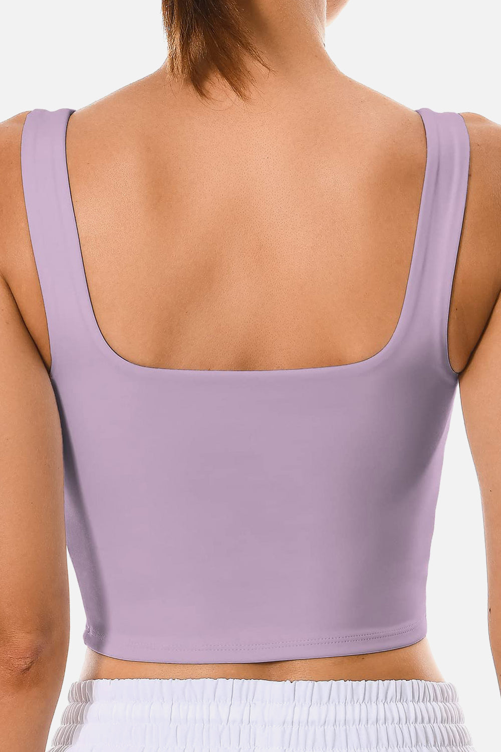 PINKMSTYLE Womens Square Neck Tank Tops Cute Double Layer Workout