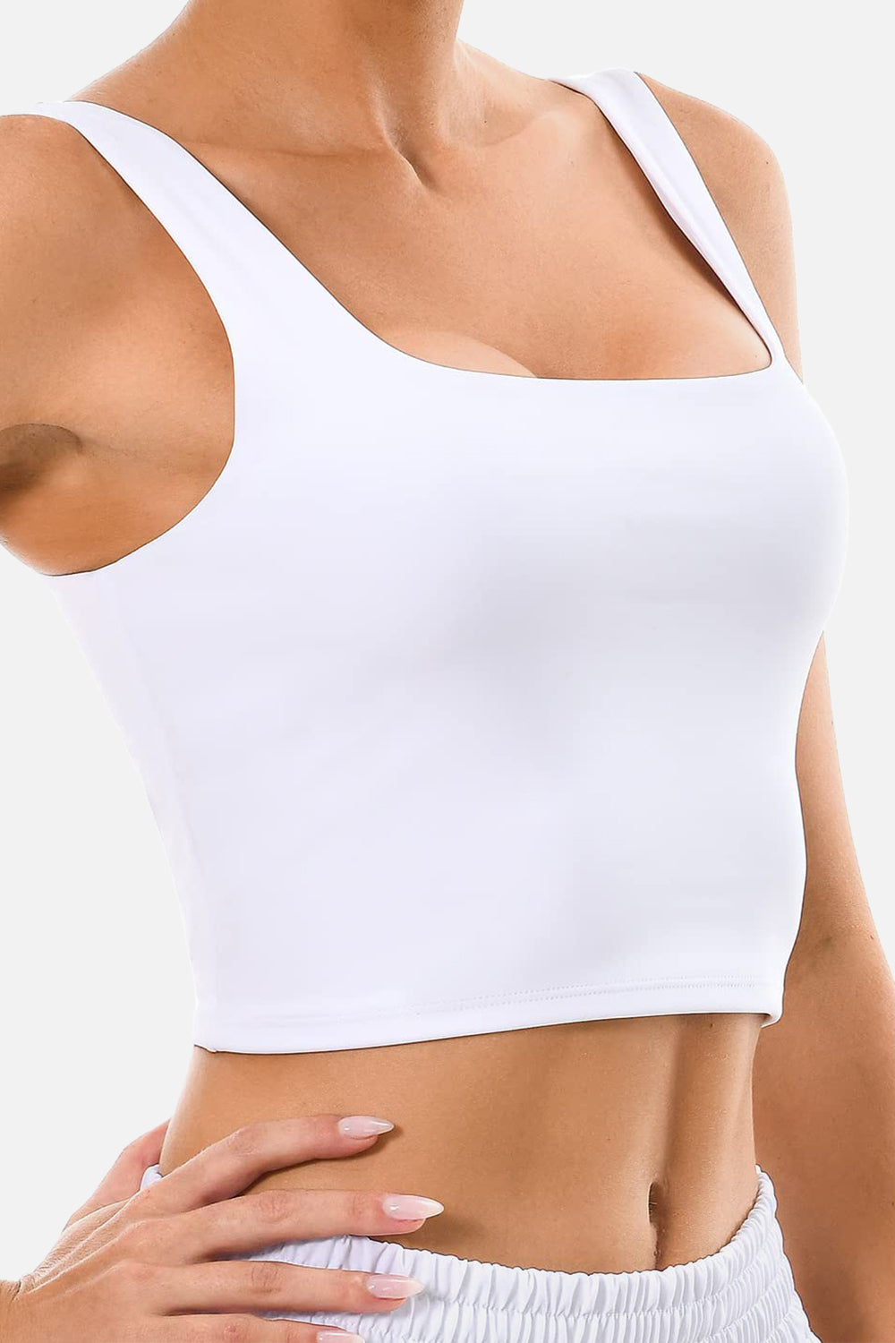 Colorfulkoala Womens Tank Tops Body Contour Sleeveless Crop Double Lined  Yoga Shirts